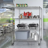 NNEDSZ Modular Wire Storage Shelf 1500 x 450 x 1920mm Steel Shelving with Wheels