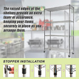 NNEDSZ Modular Wire Storage Shelf 1500 x 450 x 1920mm Steel Shelving with Wheels