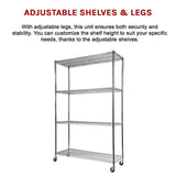 NNEDSZ Modular Wire Storage Shelf 1500 x 450 x 1920mm Steel Shelving with Wheels