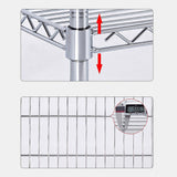 NNEDSZ Modular Wire Storage Shelf 600 x 600 x 1800mm Steel Shelving