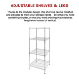 NNEDSZ Modular Wire Storage Shelf 600 x 600 x 1800mm Steel Shelving