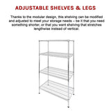 NNEDSZ Modular Wire Storage Shelf 1200 x 600 x 1800mm Steel Shelving