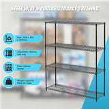 NNEDSZ Modular Wire Storage Shelf 1200 x 600 x 1800mm Steel Shelving