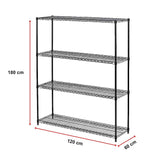 NNEDSZ Modular Wire Storage Shelf 1200 x 600 x 1800mm Steel Shelving