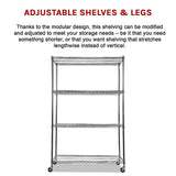 NNEDSZ Modular Wire Storage Shelf 1200 x 600 x 1800mm Steel Shelving