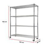 NNEDSZ Modular Wire Storage Shelf 1200 x 600 x 1800mm Steel Shelving