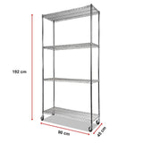 NNEDSZ Modular Wire Storage Shelf 900 x 450 x 1800mm Steel Shelving