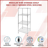 NNEDSZ Modular Wire Storage Shelf 350 x 350 x 1800mm Steel Shelving