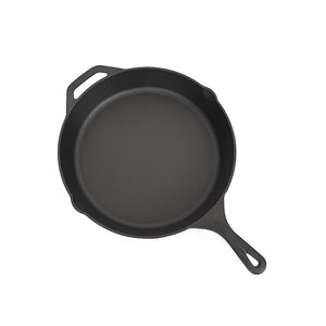 NNEDSZ Non-stick Frying Pan Cast Iron Steak Skillet Round BBQ Grill Cookware 30cm