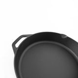NNEDSZ Non-stick Frying Pan Cast Iron Steak Skillet Round BBQ Grill Cookware 30cm