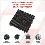 NNEDSZ Vented Garage Floor Tiles | Snow Water Drainage | 30x30cm
