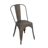 NNEDSZ 4x Kitchen Dining Chairs Stackable Vintage Metal Chair Backrest Side Chair