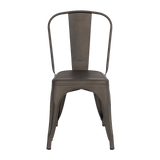 NNEDSZ 4x Kitchen Dining Chairs Stackable Vintage Metal Chair Backrest Side Chair