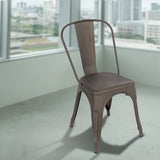 NNEDSZ 4x Kitchen Dining Chairs Stackable Vintage Metal Chair Backrest Side Chair