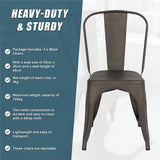 NNEDSZ 4x Kitchen Dining Chairs Stackable Vintage Metal Chair Backrest Side Chair