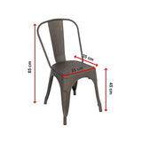 NNEDSZ 4x Kitchen Dining Chairs Stackable Vintage Metal Chair Backrest Side Chair