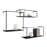 NNEDSZ Floating Shelves Retro Industrial Ledge Black Metal Display Stand