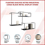 NNEDSZ Floating Shelves Retro Industrial Ledge Black Metal Display Stand