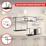 NNEDSZ Floating Shelves Retro Industrial Ledge Black Metal Display Stand