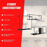 NNEDSZ Floating Shelves Retro Industrial Ledge Black Metal Display Stand