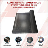 NNEDSZ Garage Floor Mat Diamond Plate PVC Vinyl Flooring Rolls Non-Slip 2.5mm Thick