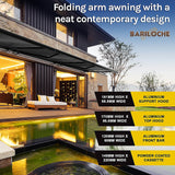 NNEDSZ 4.0m x 3.0m Retractable Folding Arm Awning Heavy Duty Full Cassette Motorised