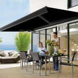 NNEDSZ 5.0m x 3.0m Retractable Folding Arm Awning Heavy Duty Full Cassette Motorised