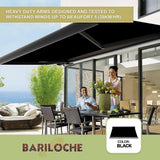 NNEDSZ 5.0m x 3.0m Retractable Folding Arm Awning Heavy Duty Full Cassette Motorised