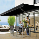 NNEDSZ 5.5m x 3.0m Retractable Folding Arm Awning Heavy Duty Full Cassette Motorised