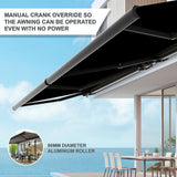 NNEDSZ 5.5m x 3.0m Retractable Folding Arm Awning Heavy Duty Full Cassette Motorised