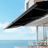 NNEDSZ 5.5m x 3.0m Retractable Folding Arm Awning Heavy Duty Full Cassette Motorised