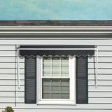 NNEDSZ Retractable Fixed Pivot Arm Window Awning Patio Garden Blinds 2.4m x 2.1m Grey