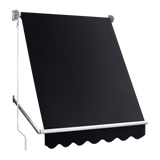 NNEDSZ Retractable Fixed Pivot Arm Window Awning Patio Garden Blinds 2.4m x 2.1m Black