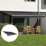 NNEDSZ Outdoor Folding Arm Awning Retractable Sunshade Canopy Grey 3.0m x 2.5m