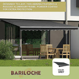 NNEDSZ Outdoor Folding Arm Awning Retractable Sunshade Canopy Grey 3.0m x 2.5m
