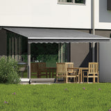 NNEDSZ Outdoor Folding Arm Awning Retractable Sunshade Canopy Grey 3.0m x 2.5m