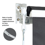 NNEDSZ Outdoor Folding Arm Awning Retractable Sunshade Canopy Grey 3.0m x 2.5m