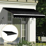 NNEDSZ Outdoor Folding Arm Awning Retractable Sunshade Canopy Black 3.0m x 2.5m