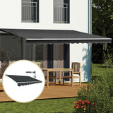 NNEDSZ Outdoor Folding Arm Awning Retractable Sunshade Canopy Grey 4.0m x 2.5m
