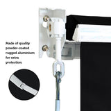 NNEDSZ Outdoor Folding Arm Awning Retractable Sunshade Canopy Black 4.0m x 2.5m