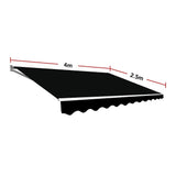 NNEDSZ Outdoor Folding Arm Awning Retractable Sunshade Canopy Black 4.0m x 2.5m