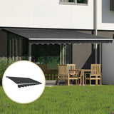 NNEDSZ Outdoor Folding Arm Awning Retractable Sunshade Canopy Grey 5.0m x 2.5m