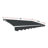 NNEDSZ Outdoor Folding Arm Awning Retractable Sunshade Canopy Grey 5.0m x 2.5m