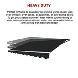 NNEDSZ Outdoor Folding Arm Awning Retractable Sunshade Canopy Black 5.0m x 2.5m