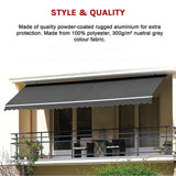 NNEDSZ Outdoor Folding Arm Awning Retractable Sunshade Canopy Grey 4.0m x 3.0m