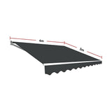 NNEDSZ Outdoor Folding Arm Awning Retractable Sunshade Canopy Grey 4.0m x 3.0m
