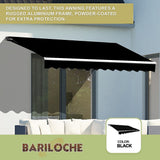 NNEDSZ Outdoor Folding Arm Awning Retractable Sunshade Canopy Black 4.0m x 3.0m