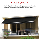 NNEDSZ Outdoor Folding Arm Awning Retractable Sunshade Canopy Black 4.0m x 3.0m