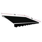NNEDSZ Outdoor Folding Arm Awning Retractable Sunshade Canopy Black 4.0m x 3.0m
