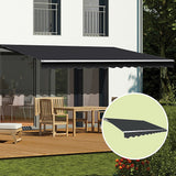 NNEDSZ Outdoor Folding Arm Awning Retractable Sunshade Canopy Grey 5.0m x 3.0m
